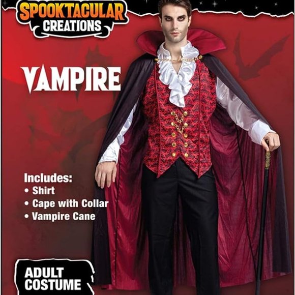 NWT SPOOKTACULAR CREATIONS RENAISSANCE MEDIEVAL DELUXE VAMPIRE COSTUME SMALL - Picture 13 of 15